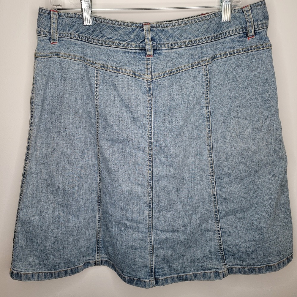 Style&Co Y2K A-Line Denim Skirt Women's Sz 14 Stretch Pockets‎ Grunge - Picture 5 of 8